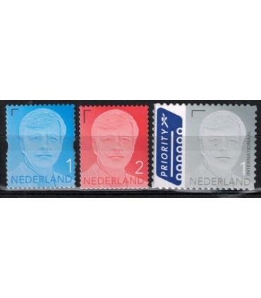 3135 - 3137 Willem Alexander blauw,rood, grijs (xx)