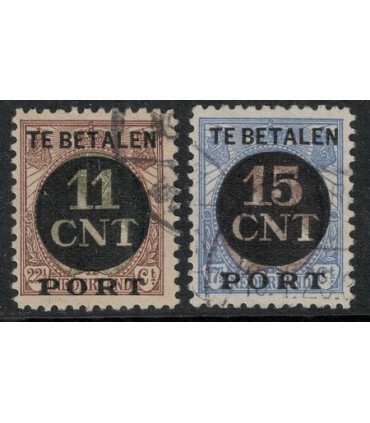 1 en 2 Postpakketverrekenzegel (o) C lijntanding