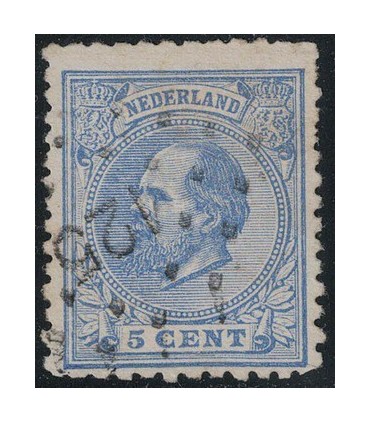 019E Koning Willem III (o) puntstempel 125