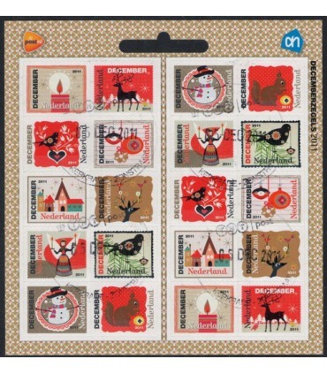 2887 - 2896 Kerstzegels heel vel (o) logo AlbertHein