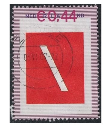 Rood vlak witte streep (o)