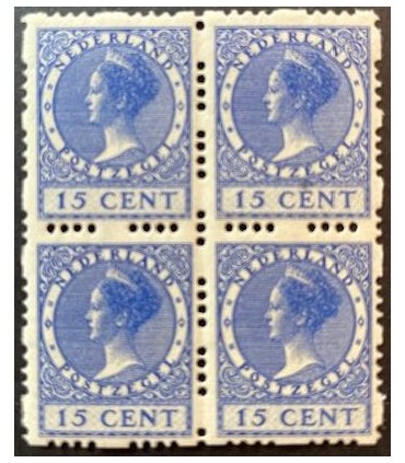R48 Koningin Wilhelmina (xx) blok van vier