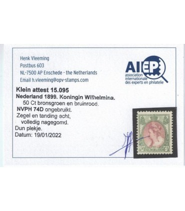 074 Koningin Wilhelmina (xx) lees! met attest