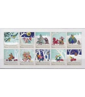 3978 - 3987 Kerstzegels (xx) 1/2 vel