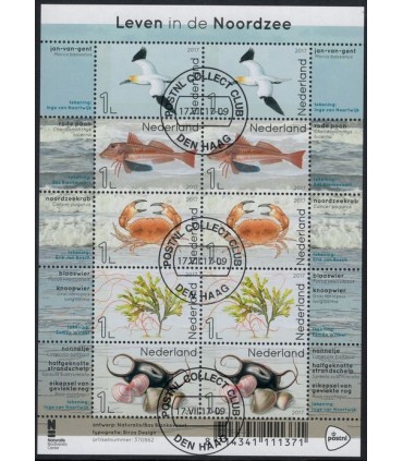 3550 - 3554 Leven in de Noordzee (o) vel