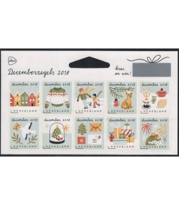 3698 - 3707 Kerstzegels (xx) 1/2 vel