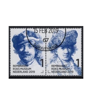 3723 - 3724 Rembrandt in het Rijksmuseum (o) paar c