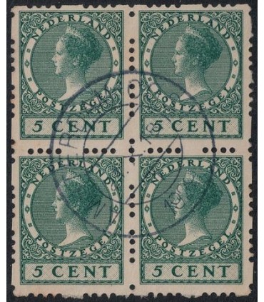 R40 Koningin Wilhelmina (o) blok van vier