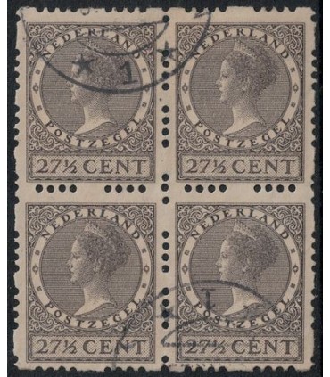 R52 Koningin Wilhelmina (o) blok van vier