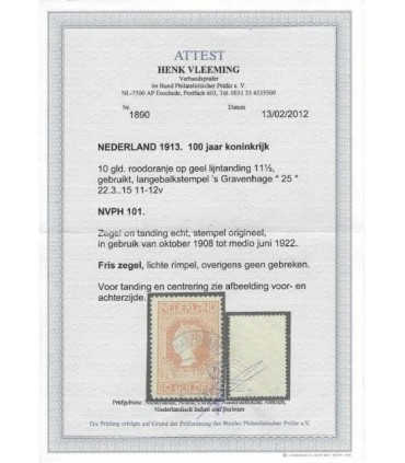 101 Jubileumzegel (o) 3. certificaat