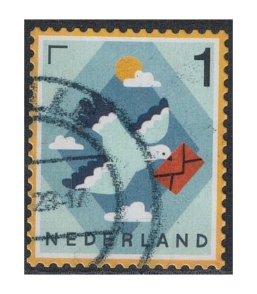 4123 Echt Hollands Duif met brief (o)