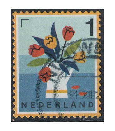 4122 Echt Hollands bloemen in vaas (o)