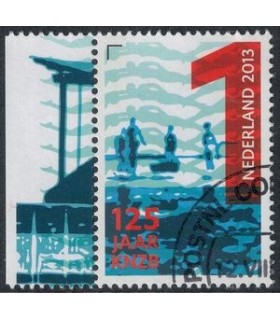 3079 KNZB Kinderen op zwembadrand (o) TAB c