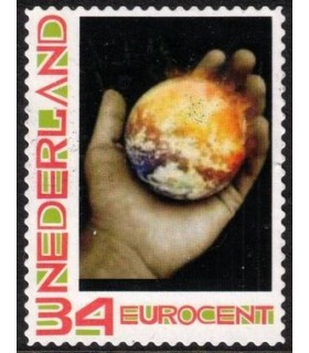 Kerstzegel brandende bal (o)