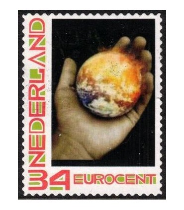 Kerstzegel brandende bal (o)