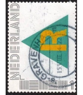 Letter R in groene driehoek (o)