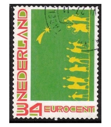 Kerst groene zegel met Kerstverhaal (o)