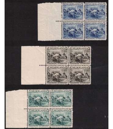 229 - 231 Rembrandt zegel (xx) blok van vier met randstuk