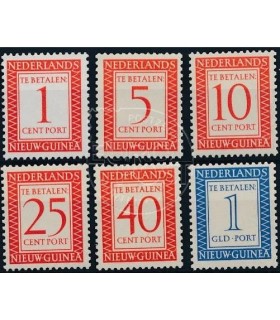 Nederlands-Nieuw-Guinea 1957 Portzegels Port 1 - 6 (xx)