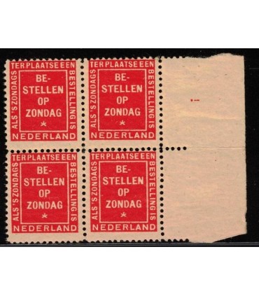 Bestellen op zondag (xx) blok van vier