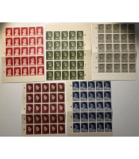 702 - 706 Kinderzegels (xx) vellen van 25 stuks