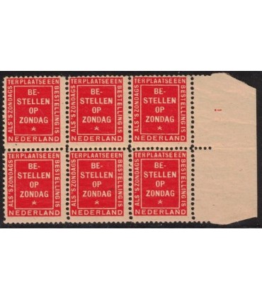 Bestellen op zondag (xx) blok van zes