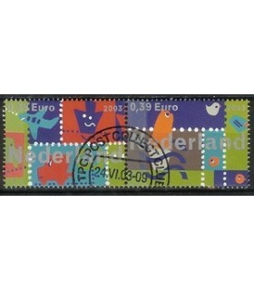 2194 -2195a Land Lucht Water zegel (o)