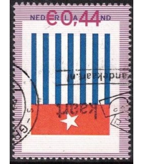 Ster in rood vlak blauw banen (o)