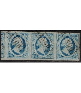 001 Koning Willem III (o) strip van drie