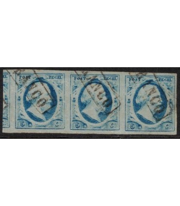 001 Koning Willem III (o) strip van drie