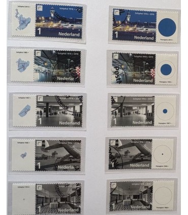3447 - 3451 Schiphol 100 jaar (o) TAB serie
