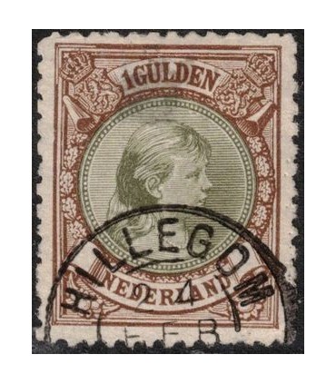 046 Prinses Wilhelmina (o) 1. stempel Hillegom