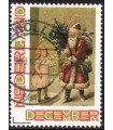 Kerstzegel kerstman met een meisje (o)