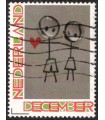 Kerstzegel twee poppetjes (o)
