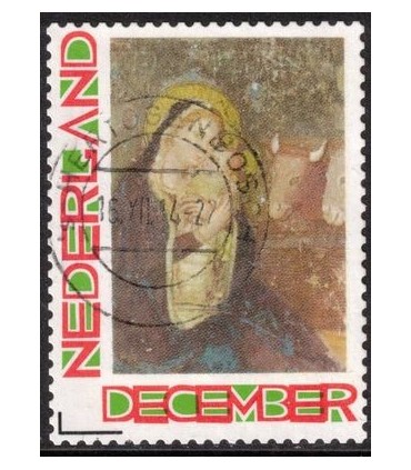 Kerstzegel Maria en Jezus (o)