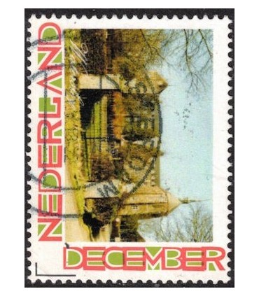 Kerstzegel kasteel met hek (o)