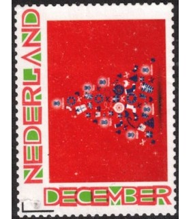 Kerstzegel kerstboom met goederen (o)