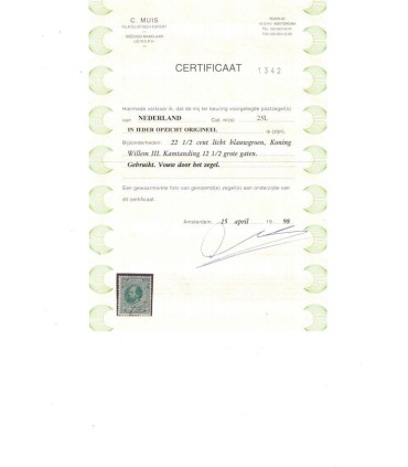 025L Koning Willem III (o) certificaat