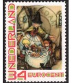 Kerstzegel gezellig tafereel Anton Pieck (o)