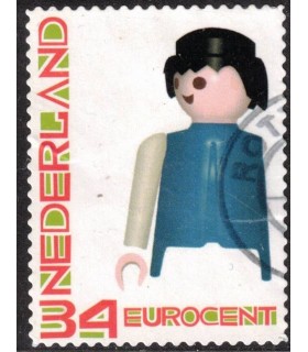 Kerstzegel playmobil mannetje (o)
