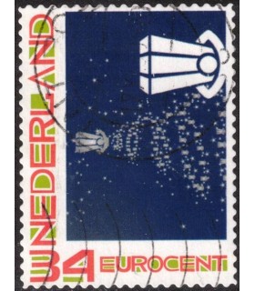 Kerstzegel blauwe sterrenhemel (o)