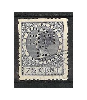 R42 Koningin Wilhelmina perfin (o)