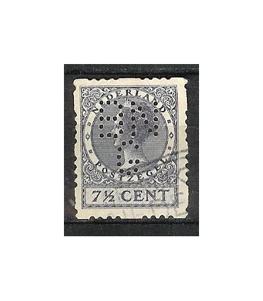 R42 Koningin Wilhelmina perfin (o)